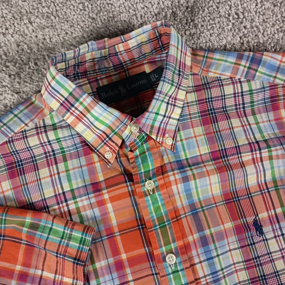 Ralph Lauren Large Colorful Plaid Mens Button Down Shirt